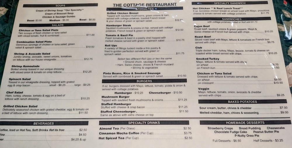 The Cottage Restaurant Menu image 3